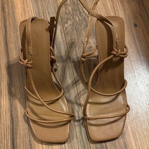 Open Edit Tan Strappy Women's Sandals